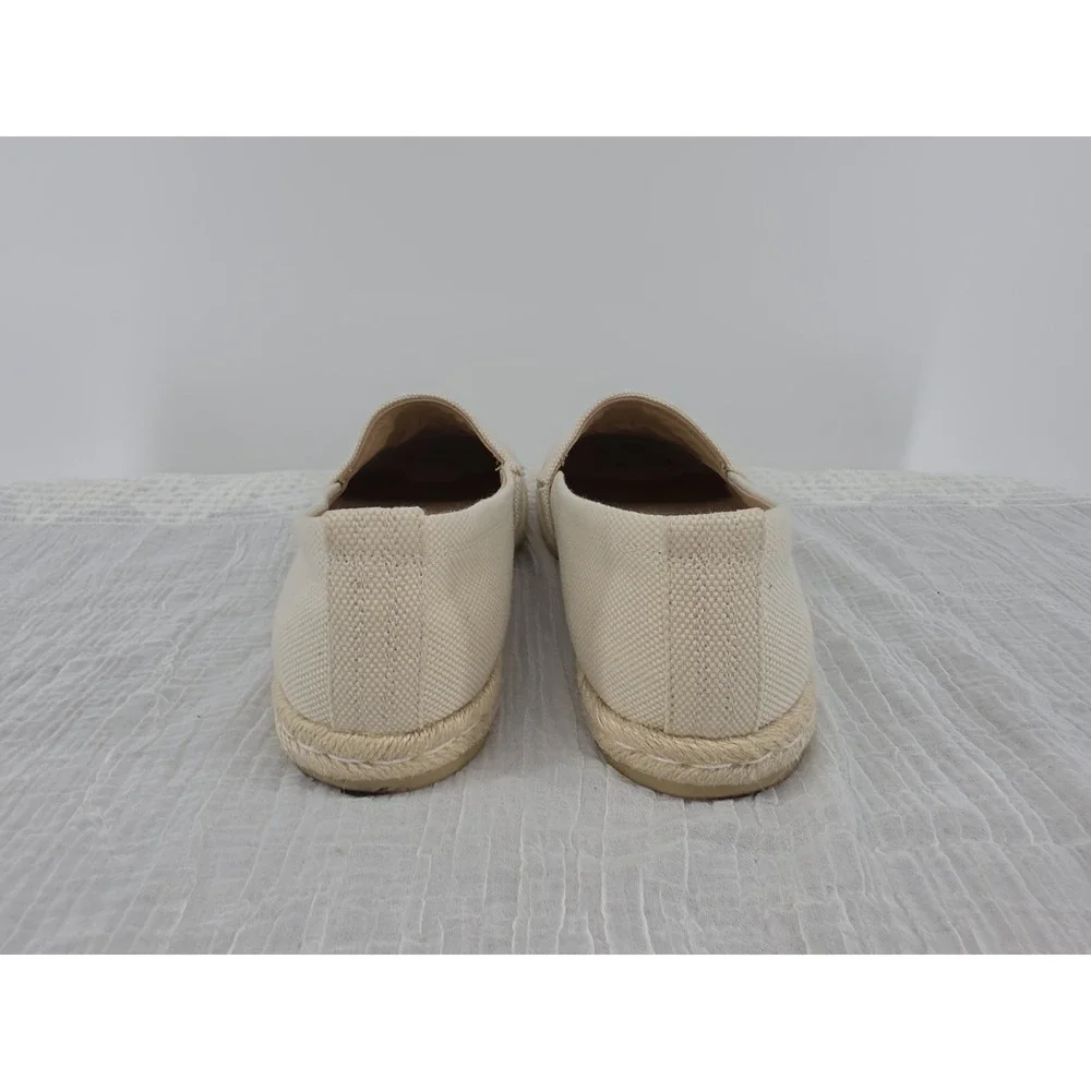 ABEO Blake Canvas Espadrille Slip On Flat Shoes Cream Tan Beige Womens Size 8